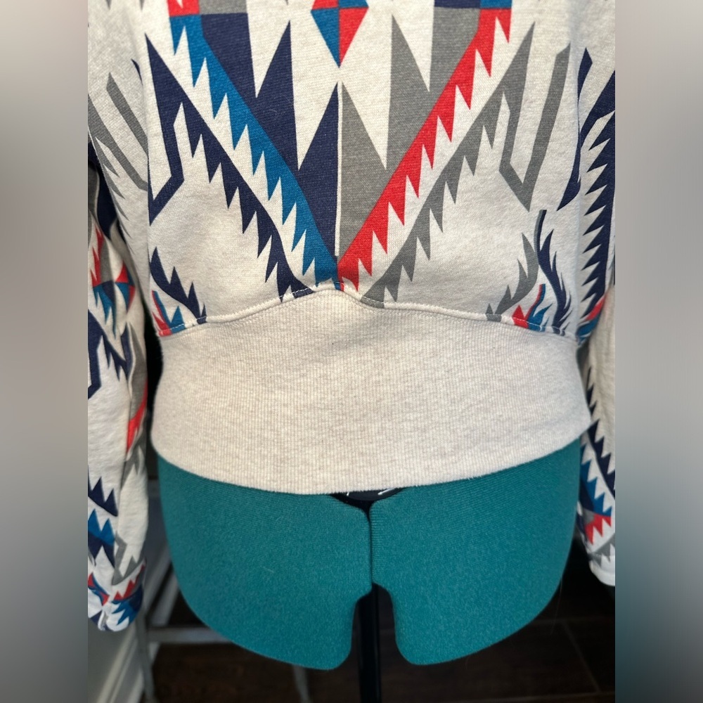 Ariat Geometric Pattern Sweatshirt - Red, Blue, Cream - Picture 7 of 15